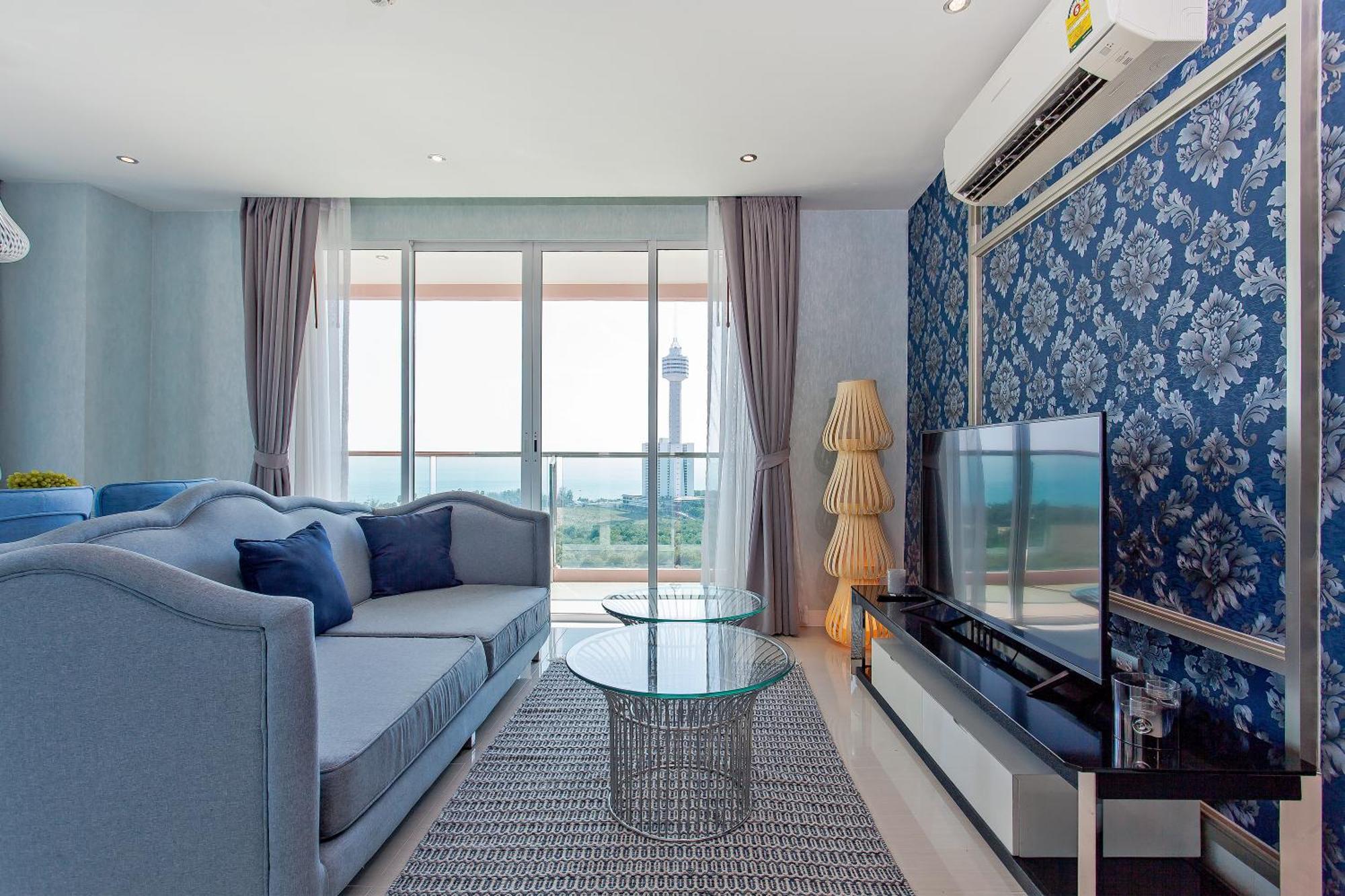 شقة Grande Carribean - Seaview - Jomtien -Free Taxi From The Airport باتايا الغرفة الصورة